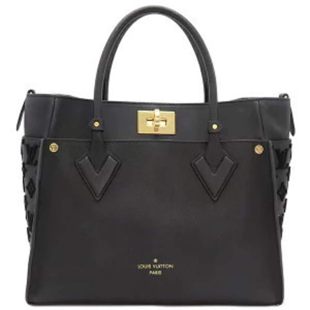 Louis Vuitton bag On My Side Calf Twist Leather Noir Black Tote Shoulder Black